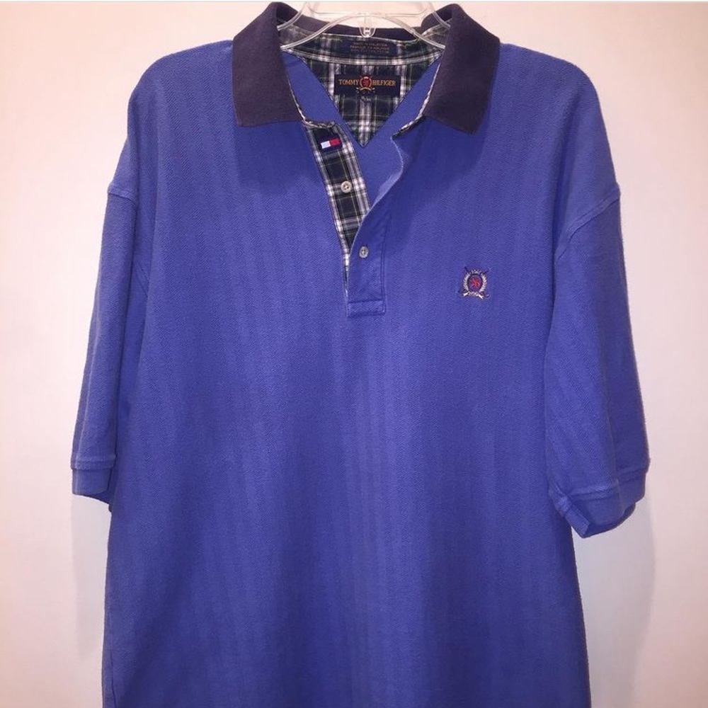 Vintage Tommy Hilfiger Golf Polo w/ Plaid Collar
